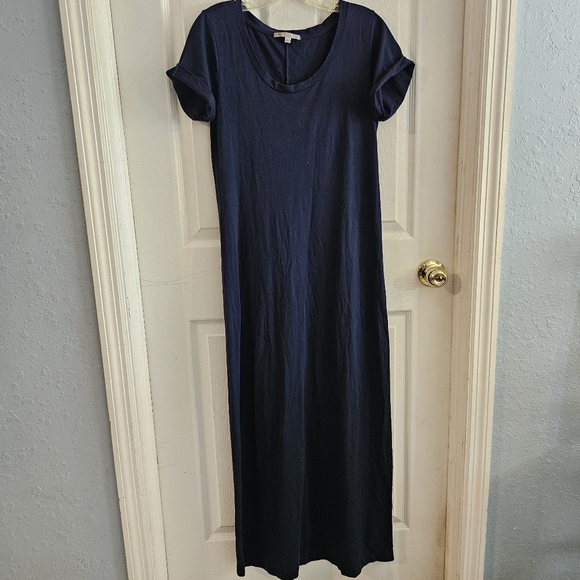GAP Dresses & Skirts - Gap Scoop Neck Maxi Tshirt Dress Navy Size Small Casual Lounge